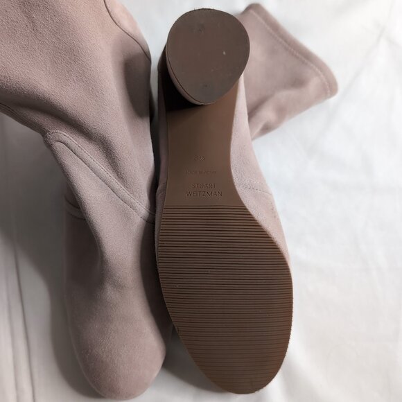 Stuart Weitzman Elegant Women's Suede Ankle Boots - Cream - Picture 6 of 7